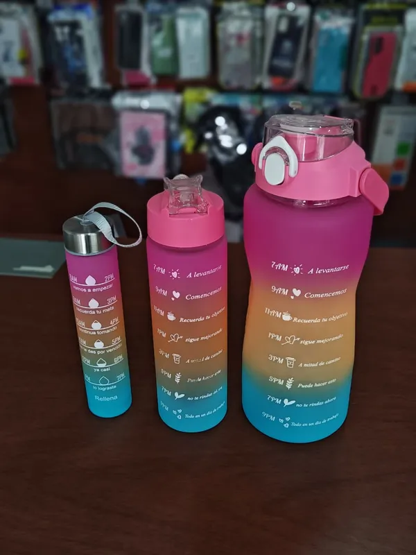 Botella Plastica Motivacional x3 - FoxCel